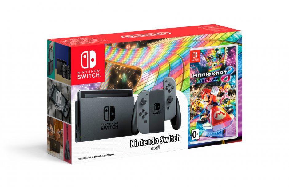  Комплект Nintendo Switch (серый) и Mario Kart 8 Deluxe