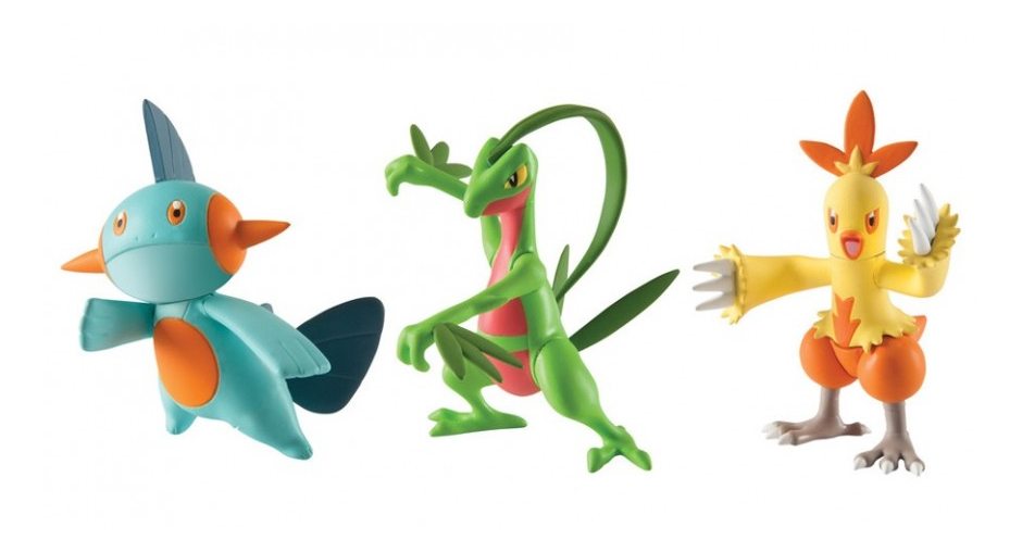  Набор фигурок Pokemon: Grovyle, Combusken и Marshtomp