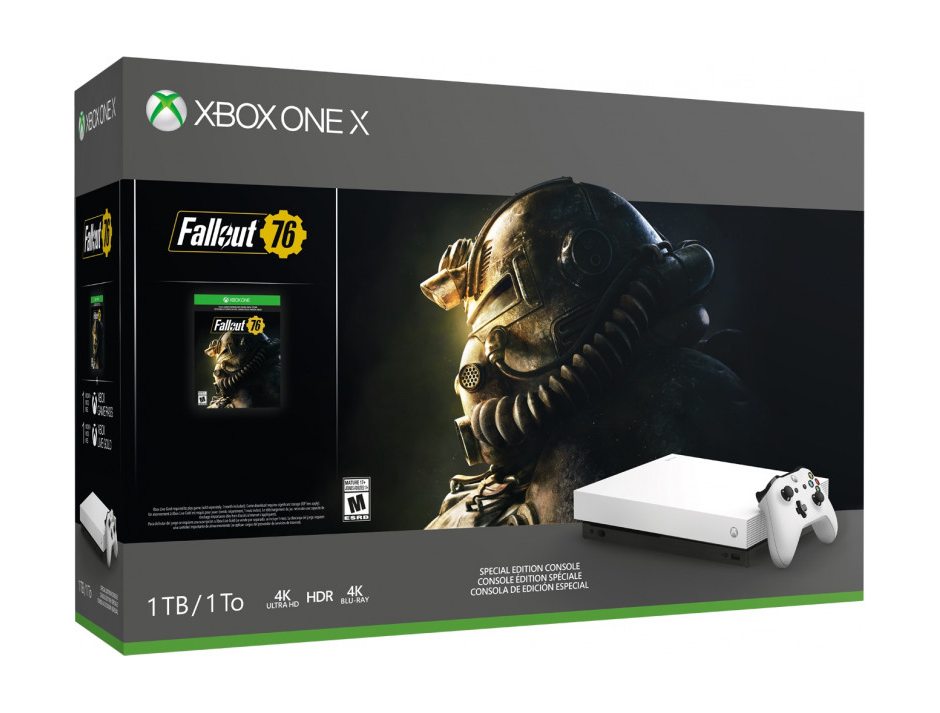  Игровая консоль Xbox One X (1TB) (белая) и игра Fallout 76